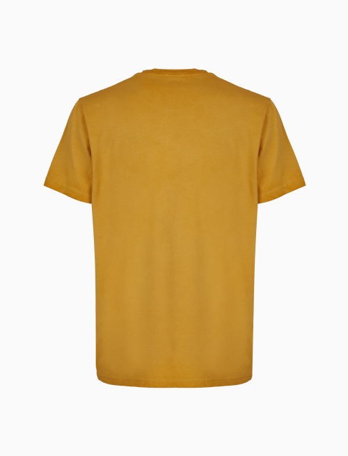 T-shirt girocollo unisex cotone tinto capo tinta unita giallo - T-Shirts | Gallo 1927 - Official Online Shop