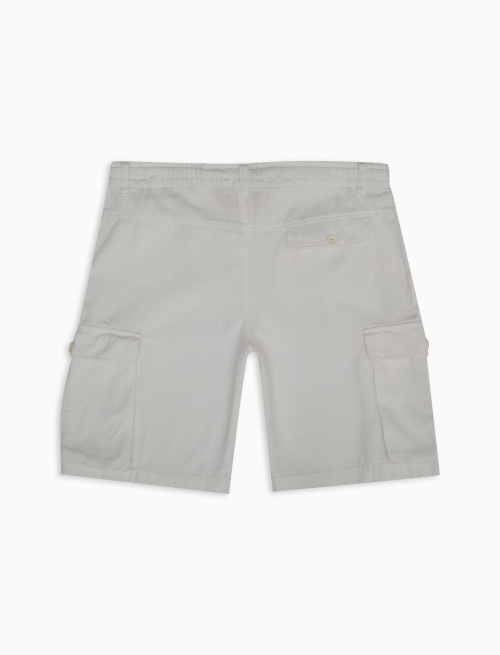 Shorts cargo unisex cotone tinto capo tinta unita bianco | Gallo 1927 - Official Online Shop