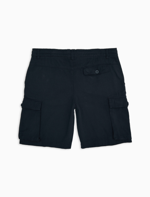 Unisex plain grey garment-dyed cotton cargo shorts - Clothing | Gallo 1927 - Official Online Shop