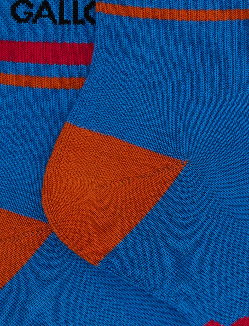 Unisex short light blue cotton terry cloth socks with stripes - Socks | Gallo 1927 - Official Online Shop