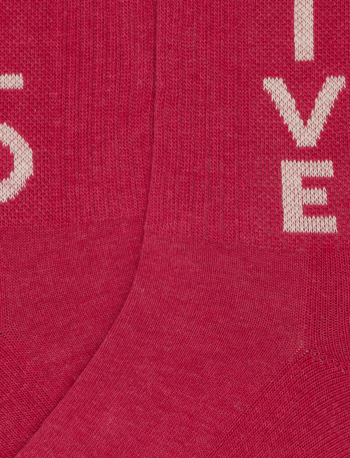 Unisex short fuchsia cotton terry cloth socks with Gallo active writing - Socks | Gallo 1927 - Official Online Shop