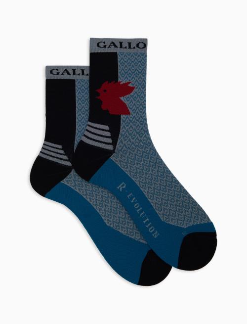 Unisex short black technical terry socks with triangle motif - Socks | Gallo 1927 - Official Online Shop