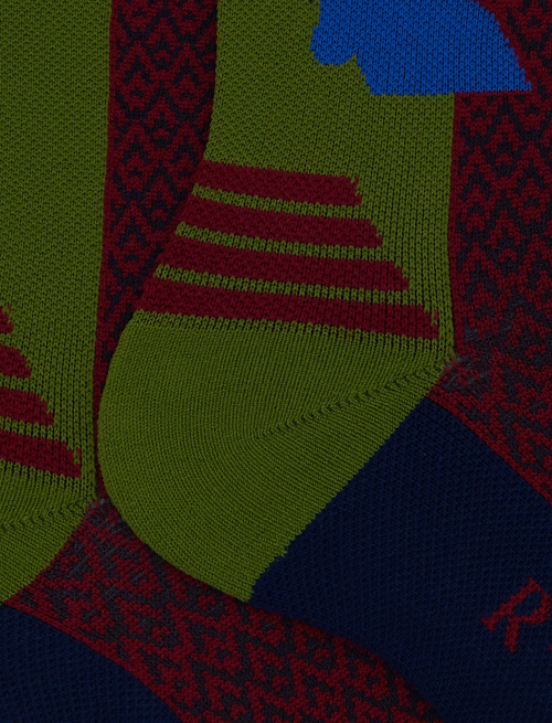 Unisex short green technical terry socks with triangle motif - Socks | Gallo 1927 - Official Online Shop