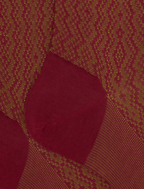 Men's long red cotton socks with vertical chevron motif - Man | Gallo 1927 - Official Online Shop