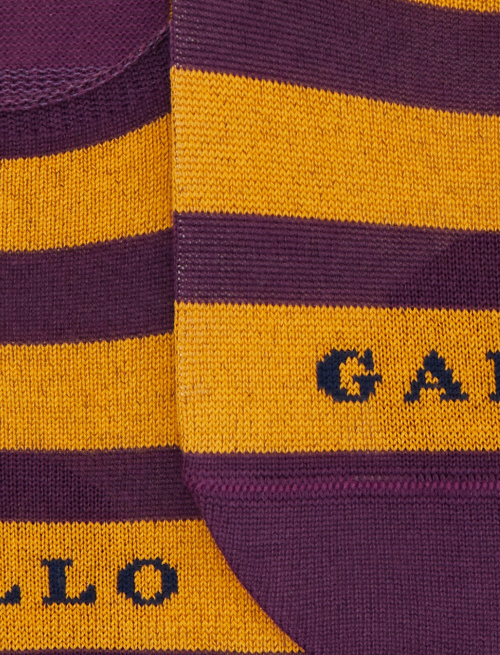 Unisex purple cotton invisible socks with two-tone stripe pattern - Socks | Gallo 1927 - Official Online Shop
