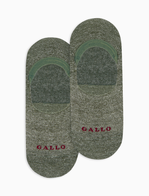 Unisex plain green linen and slub cotton invisible socks - Peds | Gallo 1927 - Official Online Shop