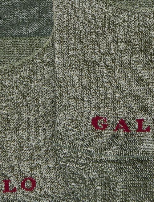 Unisex plain insoles in green linen and cotton - Socks | Gallo 1927 - Official Online Shop