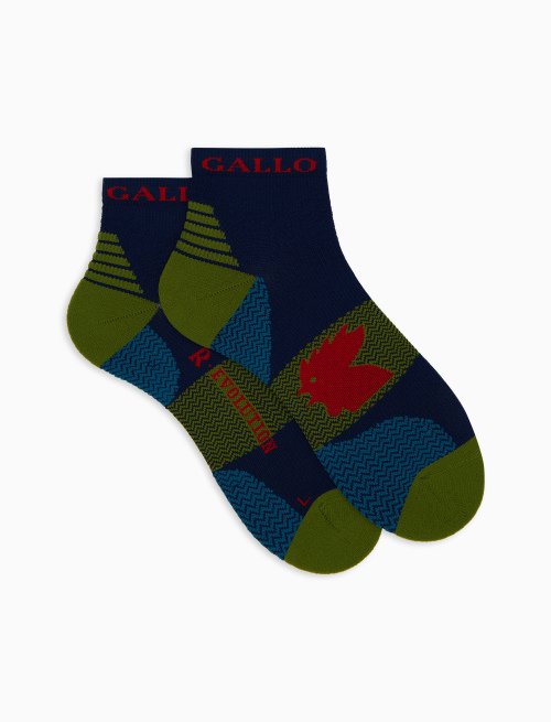 Calze cortissime unisex spugna tecnica tinta unita chevron blu - Sport e Spugna | Gallo 1927 - Official Online Shop