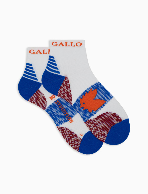 Calze cortissime unisex spugna tecnica tinta unita chevron bianco - Sport e Spugna | Gallo 1927 - Official Online Shop