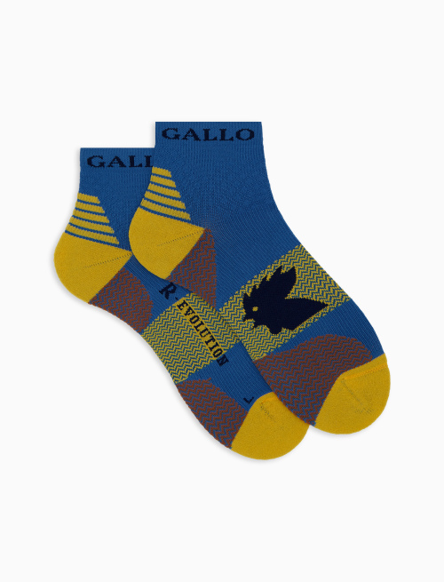 Calze cortissime unisex spugna tecnica tinta unita chevron azzurro - Sport e Spugna | Gallo 1927 - Official Online Shop