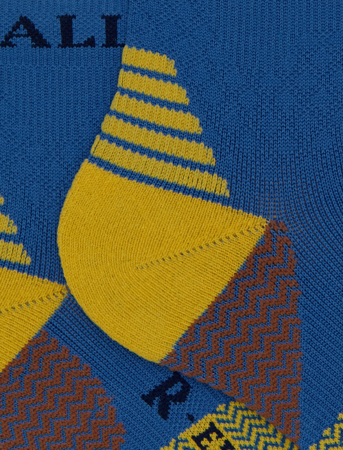 Calze cortissime unisex spugna tecnica tinta unita chevron azzurro - Sport e Spugna | Gallo 1927 - Official Online Shop