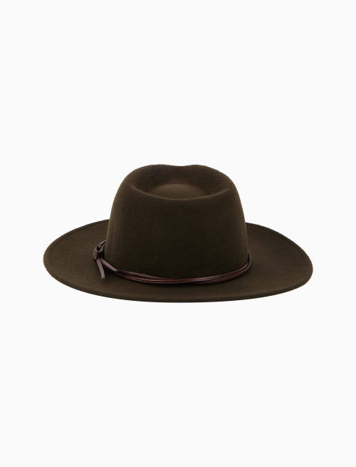 Cappello tesa larga donna feltro verde tinta unita | Gallo 1927 - Official Online Shop