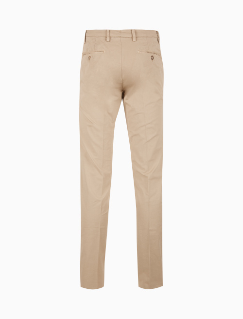 Pantalone lungo uomo in cotone beige tinta unita - Pantaloni | Gallo 1927 - Official Online Shop
