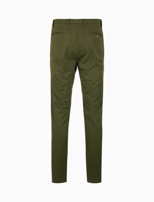 Pantalone lungo uomo in cotone verde tinta unita - Pantaloni | Gallo 1927 - Official Online Shop