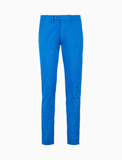 Pantalone lungo uomo in cotone azzurro tinta unita - Pantaloni | Gallo 1927 - Official Online Shop