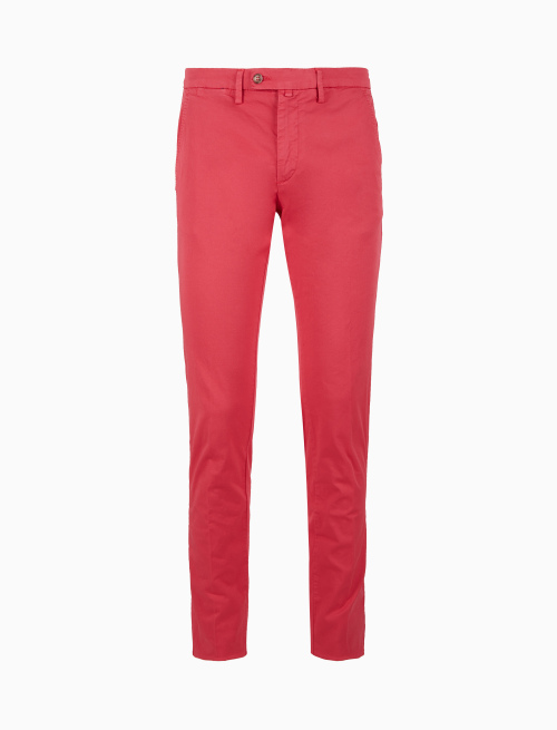 Pantalone lungo uomo in cotone rosso tinta unita - Pantaloni | Gallo 1927 - Official Online Shop