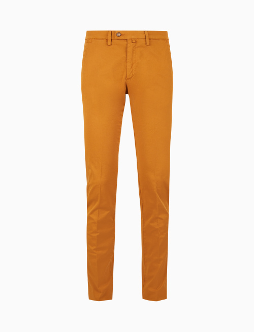Pantalone lungo uomo in cotone giallo tinta unita - Pantaloni | Gallo 1927 - Official Online Shop