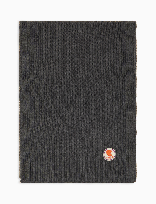Sciarpa unisex grigio a coste tinta unita - Sciarpe | Gallo 1927 - Official Online Shop