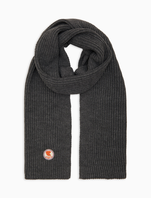 Sciarpa unisex grigio a coste tinta unita - Sciarpe | Gallo 1927 - Official Online Shop