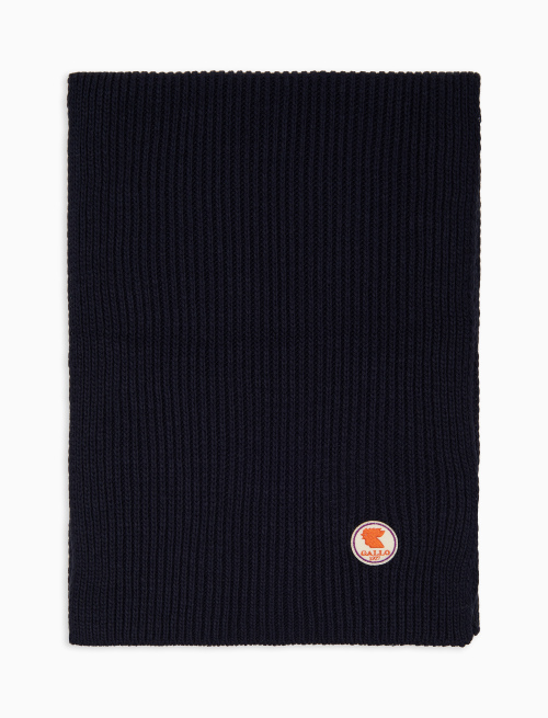 Sciarpa unisex blu a coste tinta unita - Sciarpe | Gallo 1927 - Official Online Shop