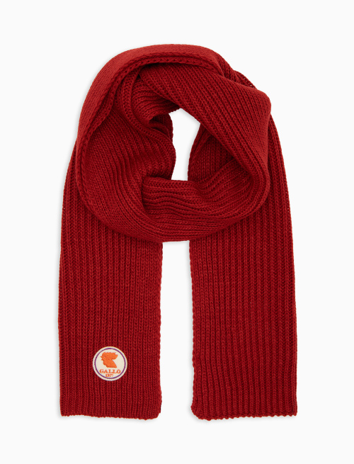 Unisex plain red ribbed scarf - Woman | Gallo 1927 - Official Online Shop