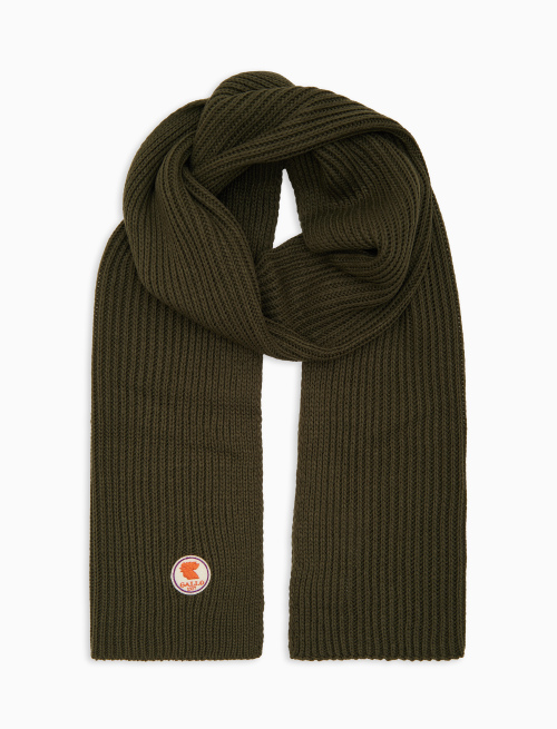 Sciarpa unisex verde a coste tinta unita - Sciarpe | Gallo 1927 - Official Online Shop