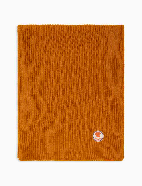 Unisex plain orange ribbed scarf - Woman | Gallo 1927 - Official Online Shop