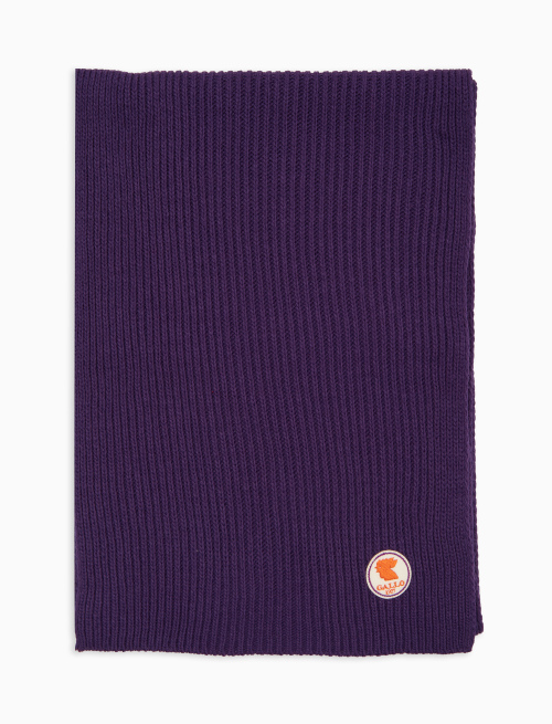 Unisex plain purple ribbed scarf - Woman | Gallo 1927 - Official Online Shop