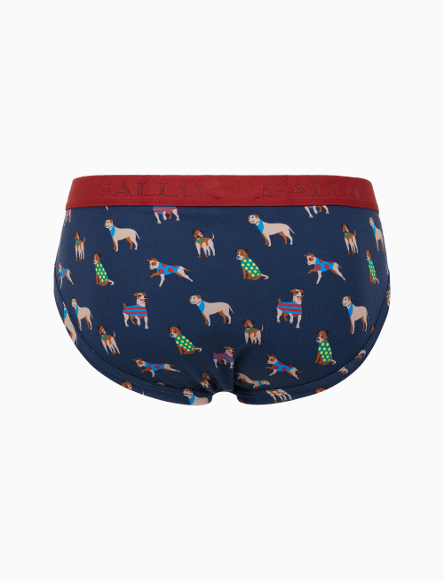 Slip intimo uomo cotone blu fantasia cani - Intimo | Gallo 1927 - Official Online Shop