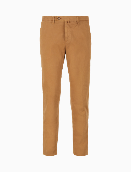 Men's long plain beige cotton trousers - Trousers | Gallo 1927 - Official Online Shop