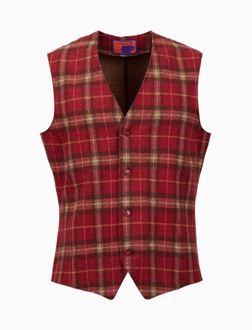 Gilet uomo cotone bordò fantasia tartan | Gallo 1927 - Official Online Shop