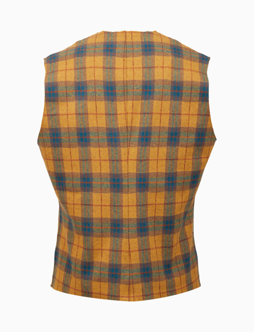 Men's yellow cotton vest with tartan motif - Clothing | Gallo 1927 - Official Online Shop