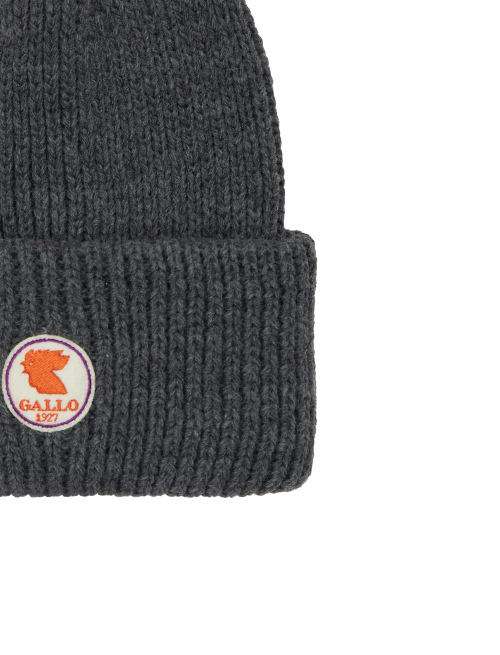 Kids' ribbed cap with turn-up in gray - Kid | Gallo 1927 - Official Online Shop