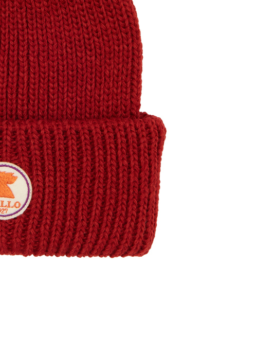 Kids' ribbed cap with turn-up in red - Kid | Gallo 1927 - Official Online Shop