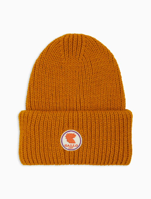 Kids' ribbed cap with turn-up in yellow - Accessories | Gallo 1927 - Official Online Shop