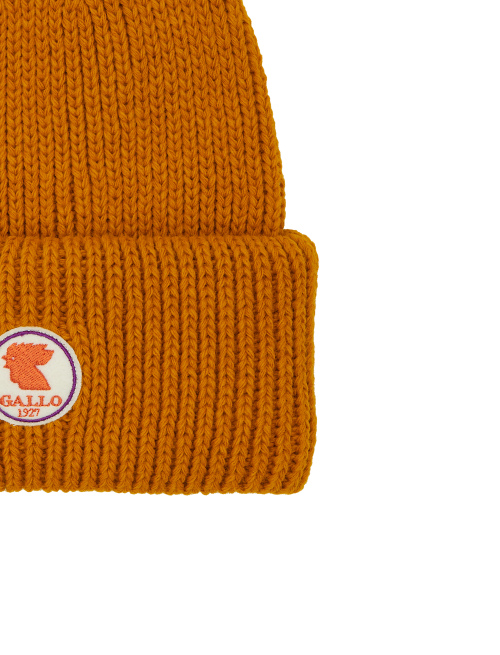 Kids' ribbed cap with turn-up in yellow - Accessories | Gallo 1927 - Official Online Shop