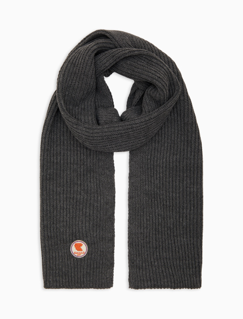 Kids' plain ribbed scarf in gray - Kid | Gallo 1927 - Official Online Shop
