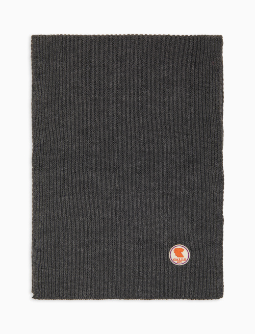Kids' plain ribbed scarf in gray - Kid | Gallo 1927 - Official Online Shop