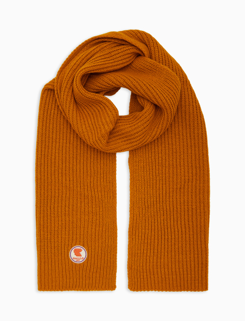 Kids' plain ribbed scarf in yellow - Accessori | Gallo 1927 - Official Online Shop