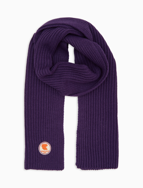 Kids' plain ribbed scarf in purple - Kid | Gallo 1927 - Official Online Shop