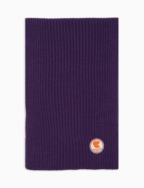 Kids' plain ribbed scarf in purple - Kid | Gallo 1927 - Official Online Shop