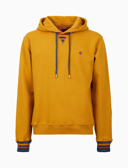 Unisex garment-dyed yellow cotton hoodie - Clothing | Gallo 1927 - Official Online Shop