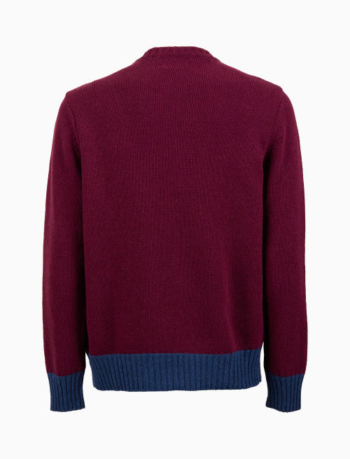 Pull girocollo uomo lana verde fantasia quadri concentrici | Gallo 1927 - Official Online Shop