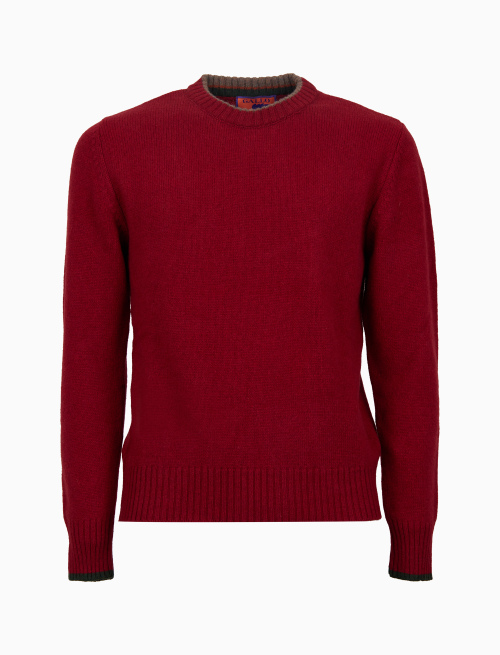 Pull girocollo uomo lana rosso tinta unita - Special Selection | Gallo 1927 - Official Online Shop
