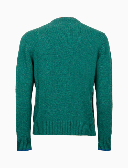 Men's plain green wool crew-neck - Clothing | Gallo 1927 - Official Online Shop