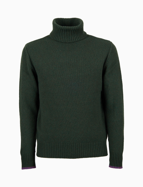 Pull dolcevita uomo lana verde tinta unita - Maglieria | Gallo 1927 - Official Online Shop