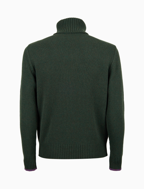 Pull dolcevita uomo lana verde tinta unita - Maglieria | Gallo 1927 - Official Online Shop