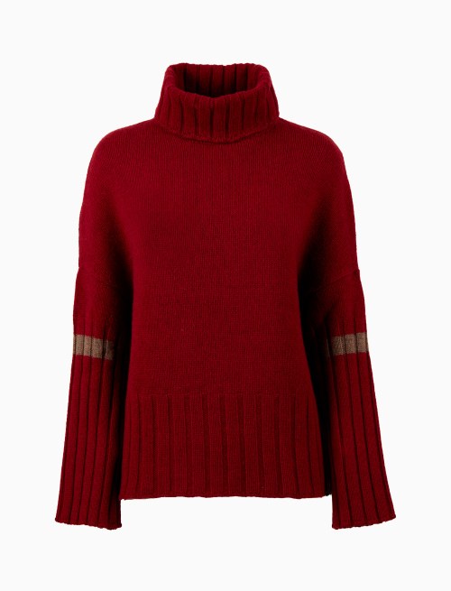 Women's plain red wool turtleneck - Clothing | Gallo 1927 - Official Online Shop