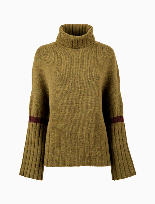 Women's plain green wool turtleneck - Clothing | Gallo 1927 - Official Online Shop