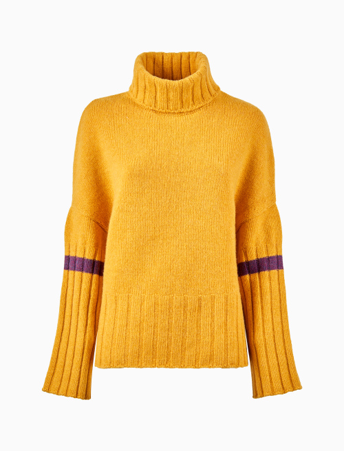 Women's plain yellow wool turtleneck - Clothing | Gallo 1927 - Official Online Shop